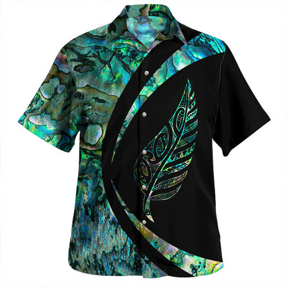 New Zealand Hawaiian Shirt Silver Fern Papua Shell Circle