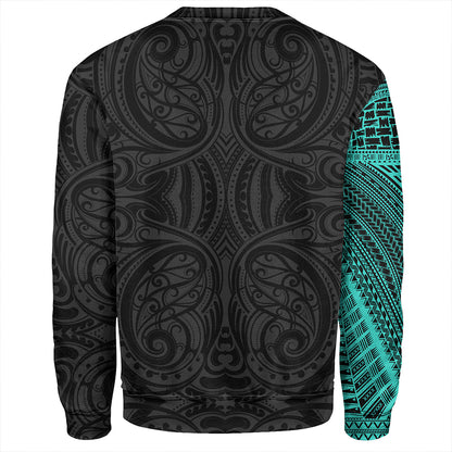 Samoa Tribal Maori Tattoo Roman Reigns Sweatshirt Turquoise