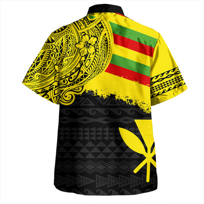 Kanaka Maoli Hawaiian Shirt Polynesian Flag With Coat Of Arms