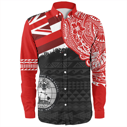 Hawaii Long Sleeve Shirt Admiral Arthur W Radford High School With Crest Style