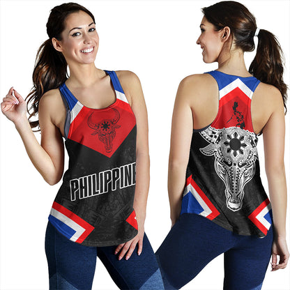 Philippines Women Tank Water Buffalo Sun Tribal Style