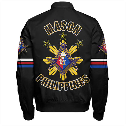 Philippines Bomber Jacket Freemasons Filipino Star Letter Style