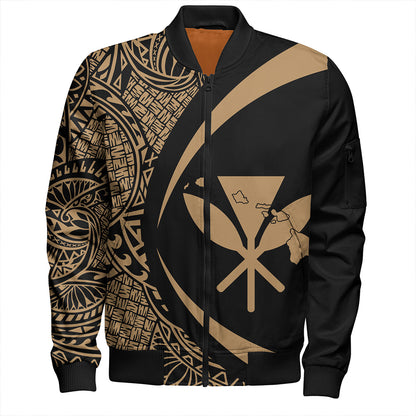 Hawaii Bomber Jacket Kanaka Maoli Hawaiian Map Lauhala Circle