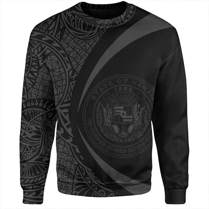 Hawaii Sweatshirt Coat Of Arm Lauhala Gray Circle