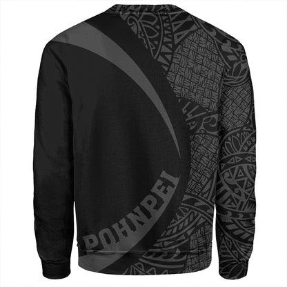 Pohnpei Sweatshirt Coat Of Arm Lauhala Gray Circle