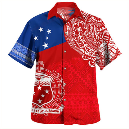 Samoa Combo Dress And Shirt Polynesian Flag With Coat Of Arms