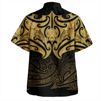 New Zealand Hawaiian Shirt Maori Gold Pattern