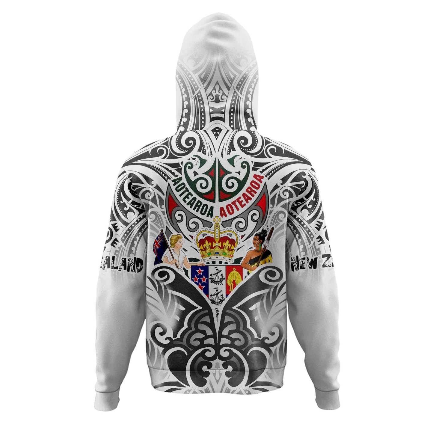 New Zealand Aotearoa Hoodie Maori Traditional Hongi - The Breath Of Life Coat Of Arms Tribal Patterns