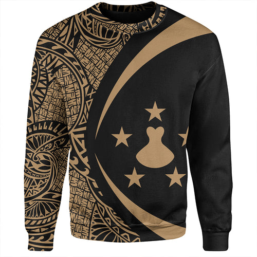 Austral Islands Sweatshirt Coat Of Arm Lauhala Gold Circle