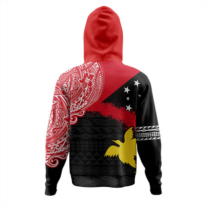 Papua Hoodie Melanesian Flag With Coat Of Arms