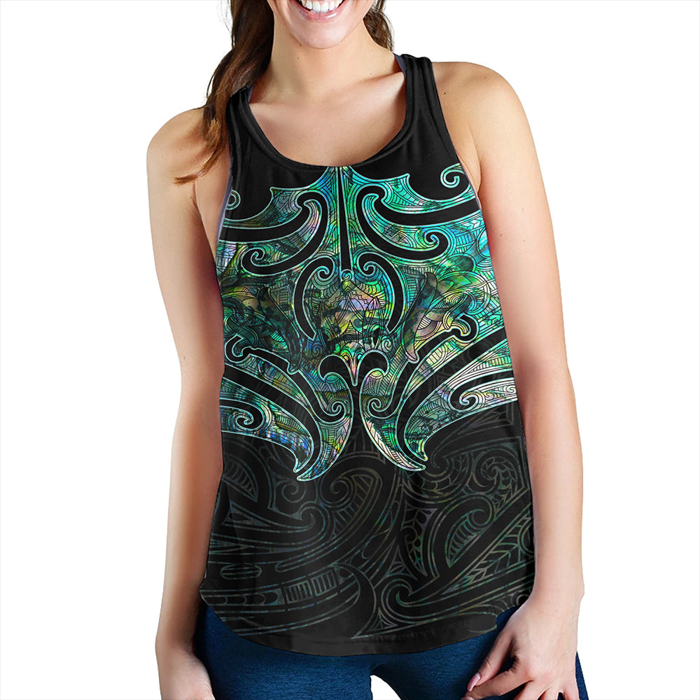 New Zealand Women Tank Maori Papua Shell Pattern
