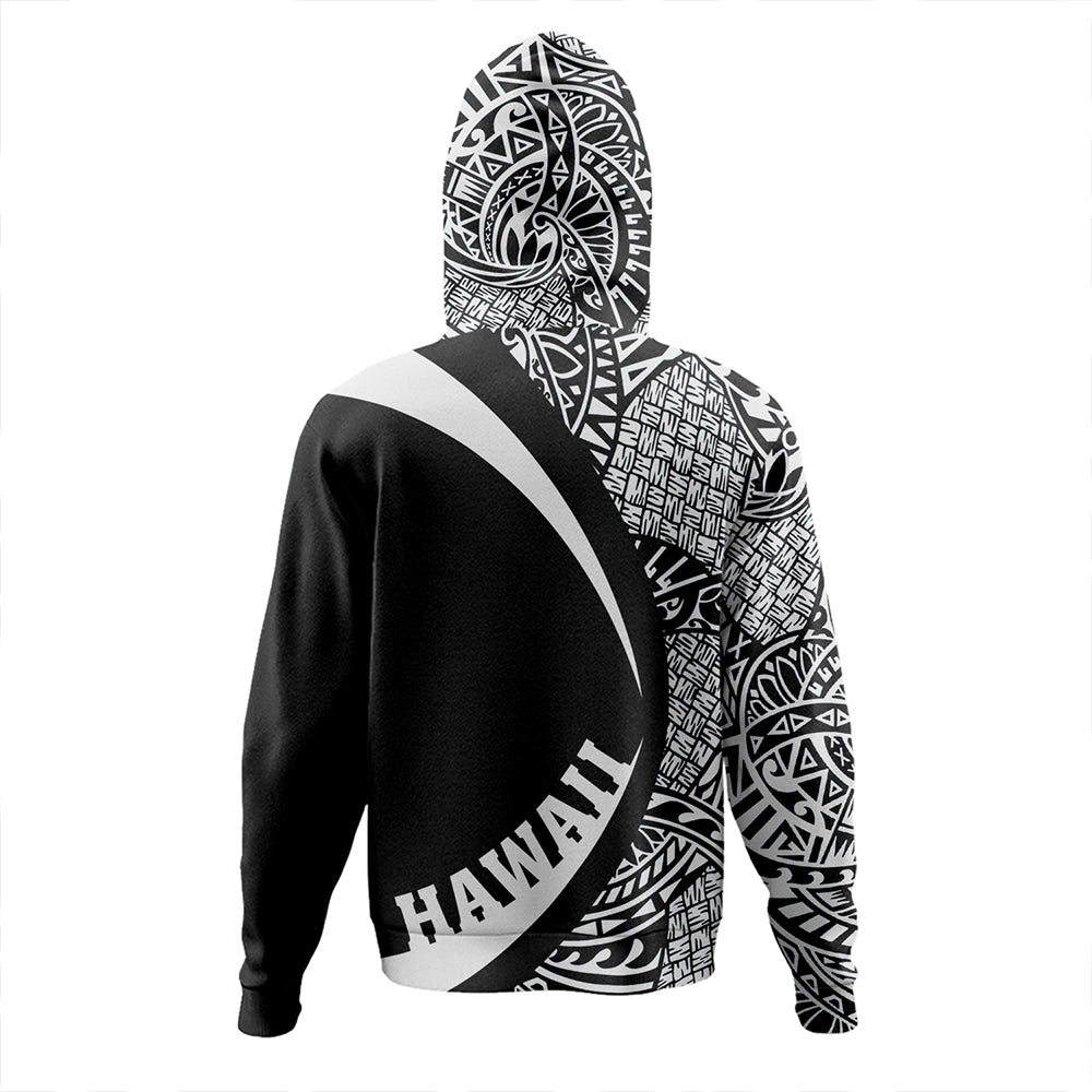 Hawaii Hoodie Coat Of Arm Lauhala White Circle