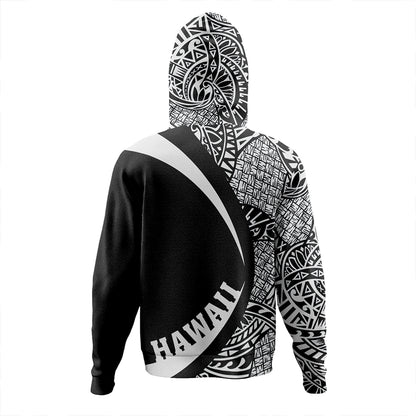 Hawaii Hoodie Coat Of Arm Lauhala White Circle