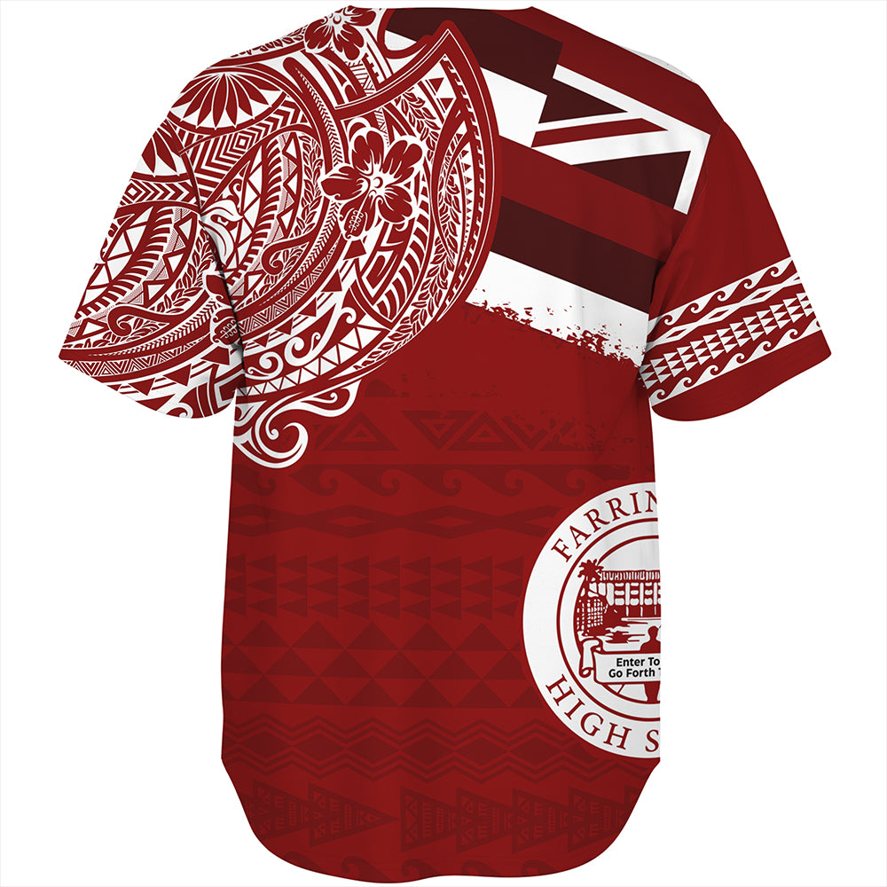 Hawaii Baseball Shirt Farrington High School Flag With Crest Style