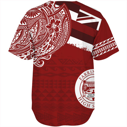 Hawaii Baseball Shirt Farrington High School Flag With Crest Style