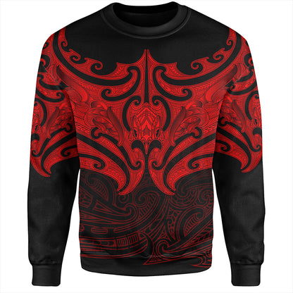 New Zealand Sweatshirt Maori Red Pattern