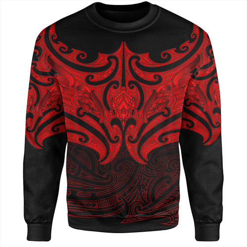 New Zealand Sweatshirt Maori Red Pattern