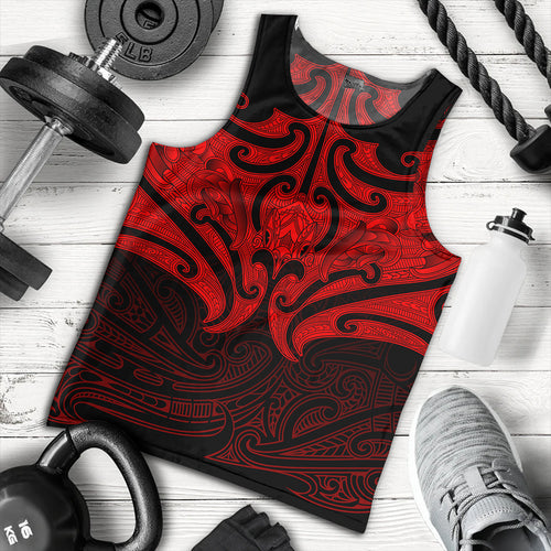 New Zealand Tank Top Maori Red Pattern