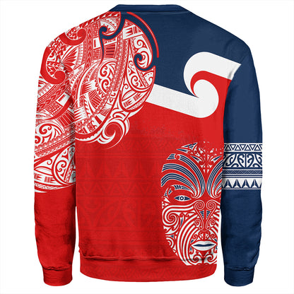 New Zealand Sweatshirt Tino Rangatiratanga Maori Mask