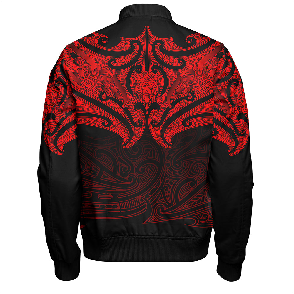 New Zealand Bomber Jacket Maori Red Pattern