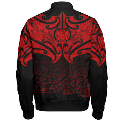 New Zealand Bomber Jacket Maori Red Pattern