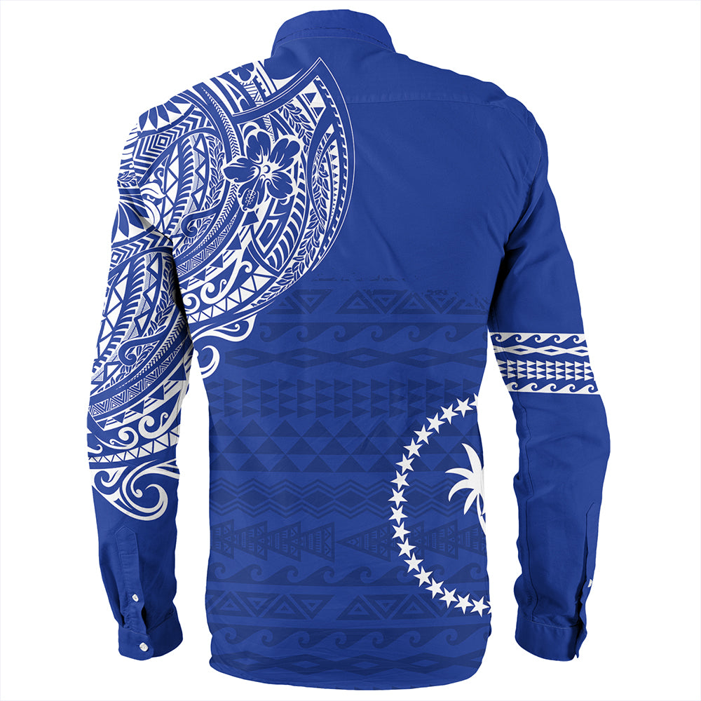 Chuuk Long Sleeve Shirt Polynesian Flag With Coat Of Arms