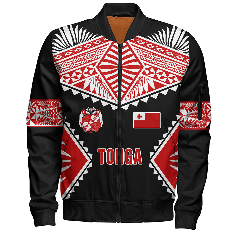 Tonga Bomber Jacket Ngatu Pattern Islands Style