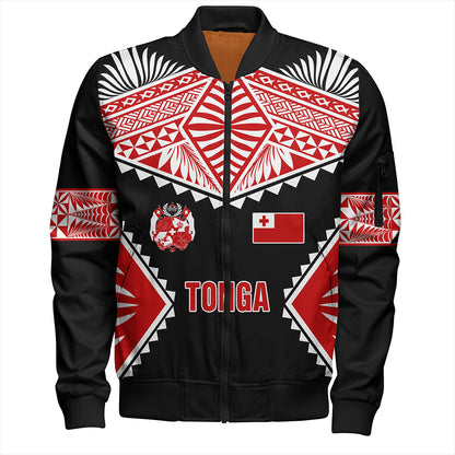 Tonga Bomber Jacket Ngatu Pattern Islands Style