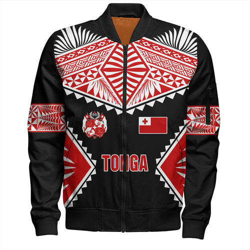 Tonga Bomber Jacket Ngatu Pattern Islands Style