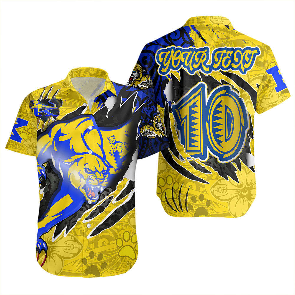 Hawaii Short Sleeve Shirt Custom Henry J. Kaiser High School Super Cougar Arm Sleeve Polynesian Tattoo