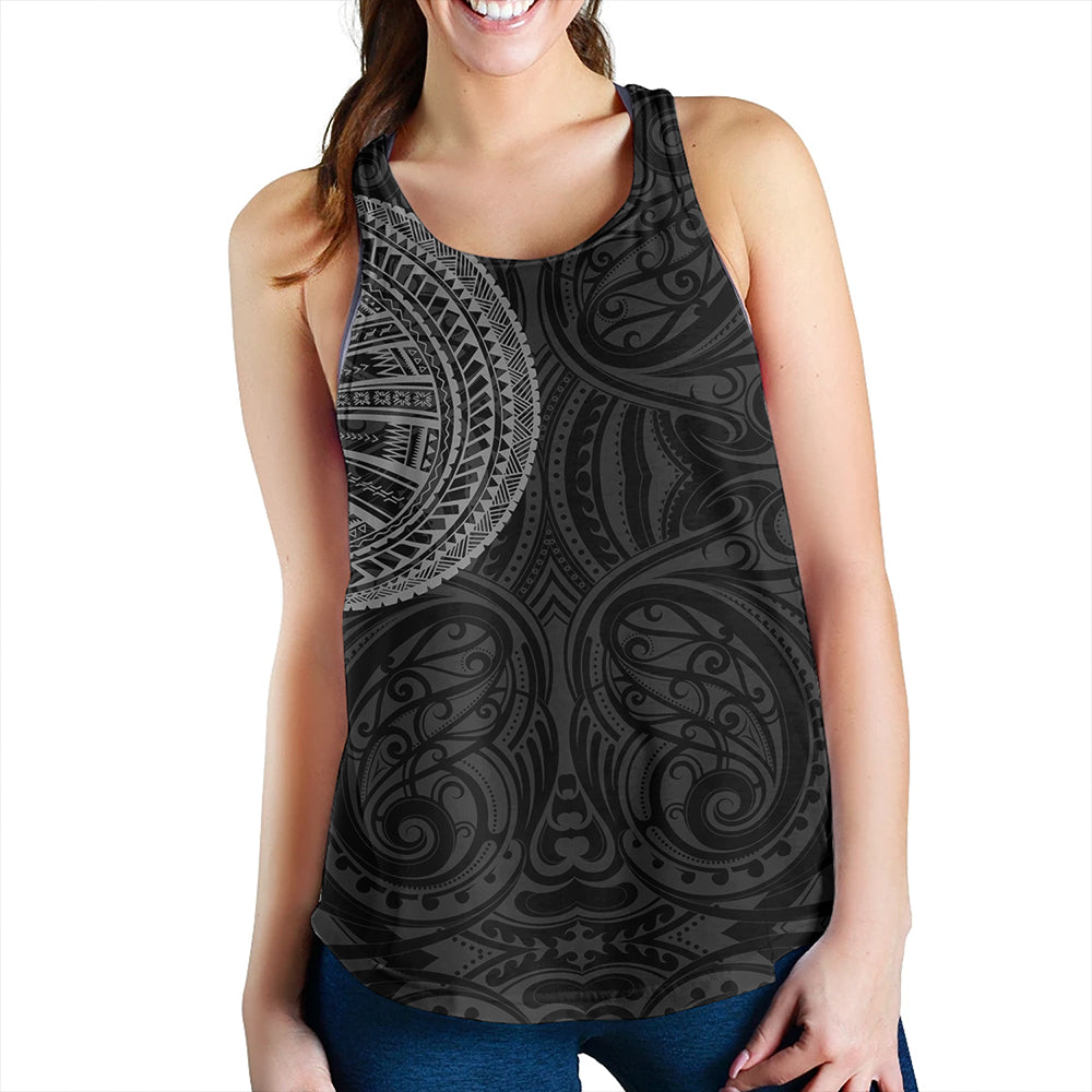 Samoa Tribal Maori Tattoo Roman Reigns Women Tank Gray