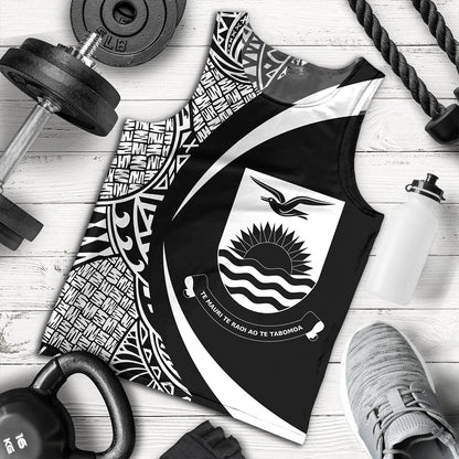 Kiribati Tank Top Coat Of Arm Lauhala White Circle