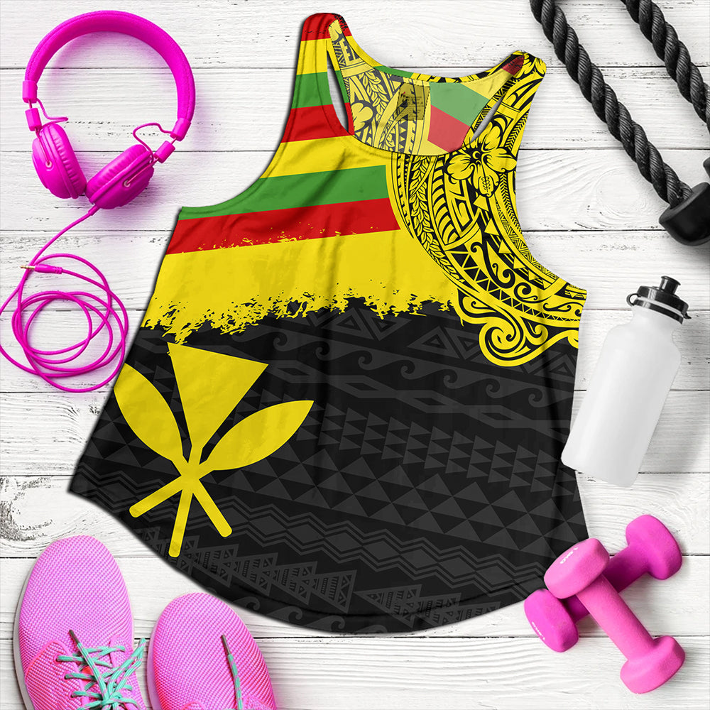 Kanaka Maoli Women Tank Polynesian Flag With Coat Of Arms