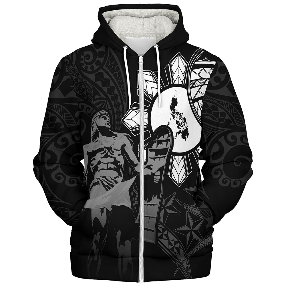 Philippines Sherpa Hoodie Lapu Lapu Sun Tribal In My Heart