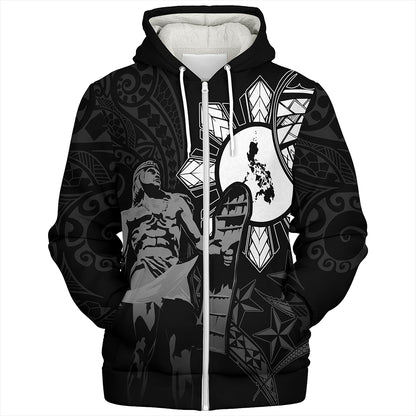 Philippines Sherpa Hoodie Lapu Lapu Sun Tribal In My Heart