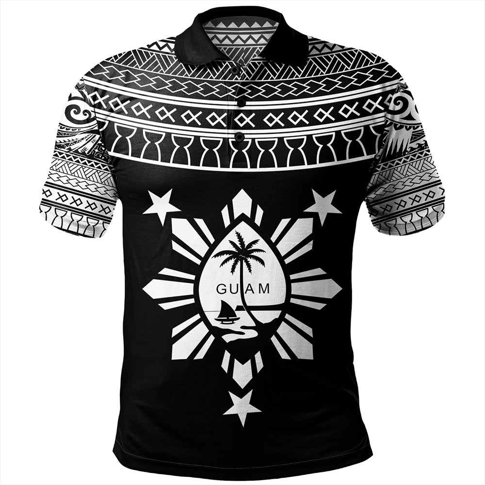 Guam Seal With Philippines Filipinos Sun Polo Shirt Tribal Island