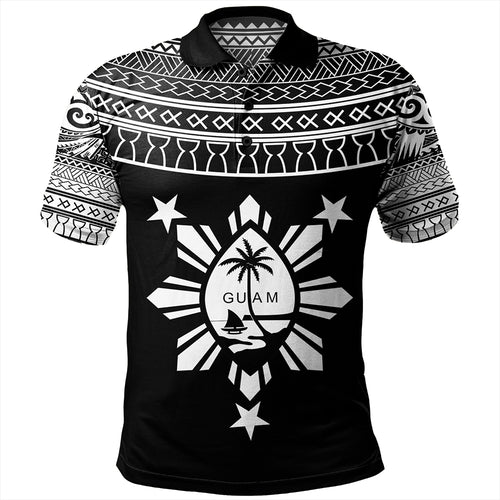 Guam Seal With Philippines Filipinos Sun Polo Shirt Tribal Island