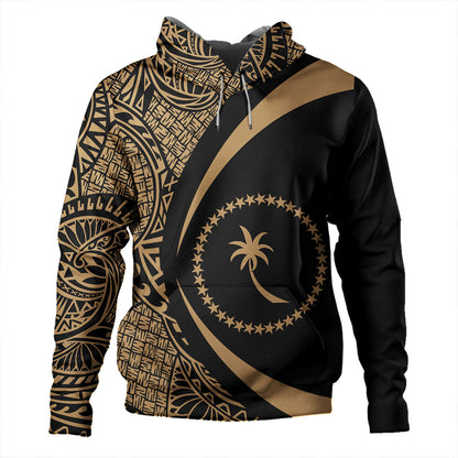Chuuk Hoodie Coat Of Arm Lauhala Gold Circle