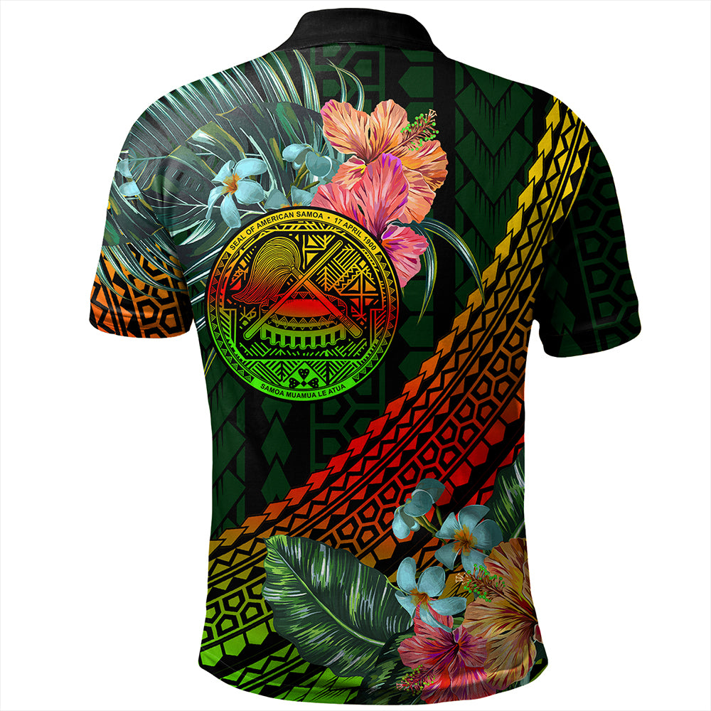 American Samoa Polo Shirt Polynesian Tropical Style Flower