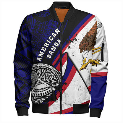 American Samoa Bomber Jacket Polynesia Flag Shoul Style