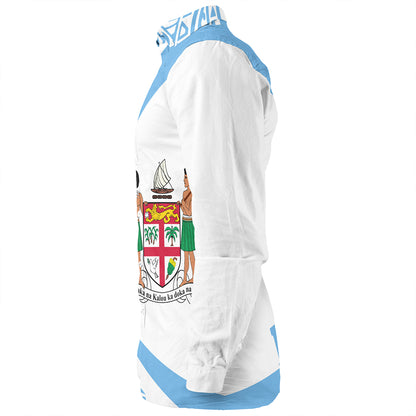 Fiji Long Sleeve Shirt Coat Of Arm Lauhala Circle