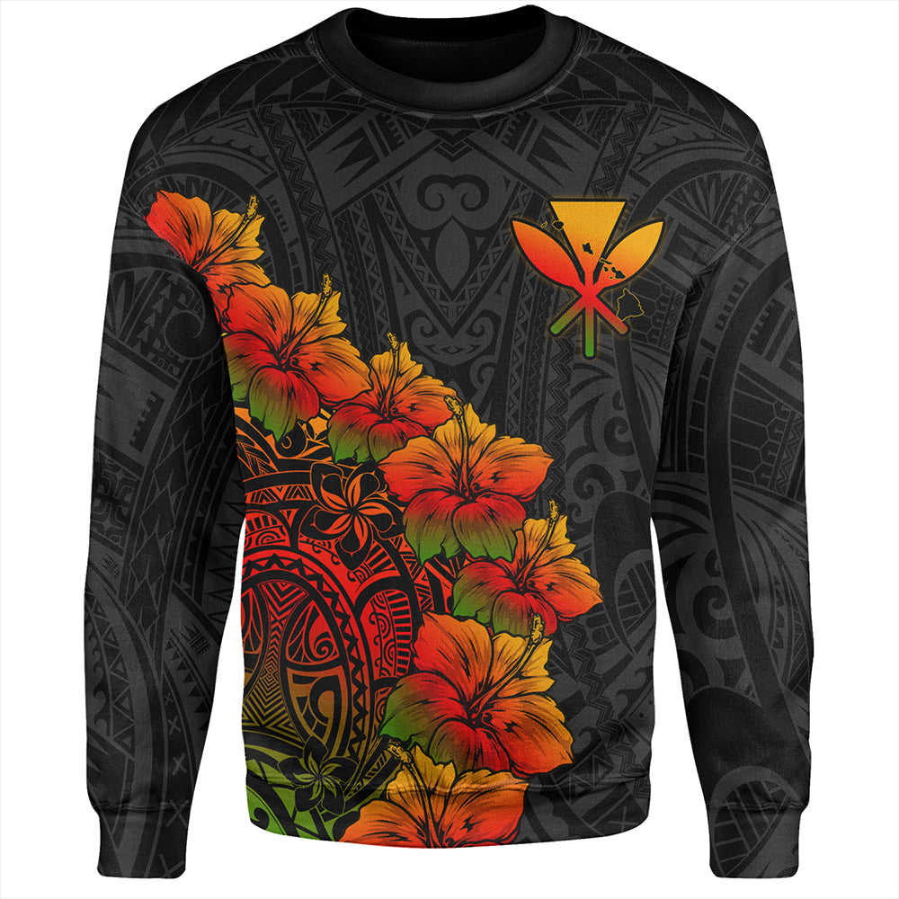Hawaii Sweatshirt Hawaii Kanaka Map Style Tropical