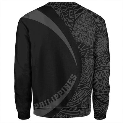Philippines Sweatshirt Coat Of Arm Lauhala Gray Circle