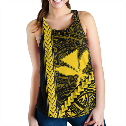 Hawaii Women Tank Tribal Polynesian Kanaka Maoli Yellow
