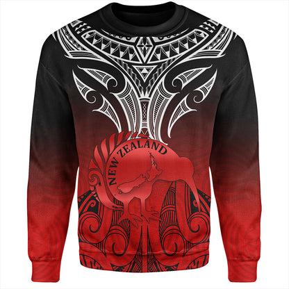 New Zealand Sweatshirt Maori Kiwi Bird Symbols Map