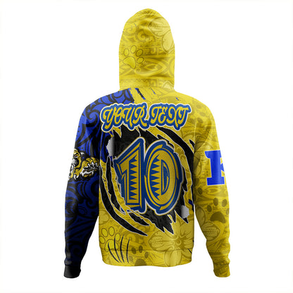 Hawaii Hoodie Custom Henry J. Kaiser High School Super Cougar Arm Sleeve Polynesian Tattoo