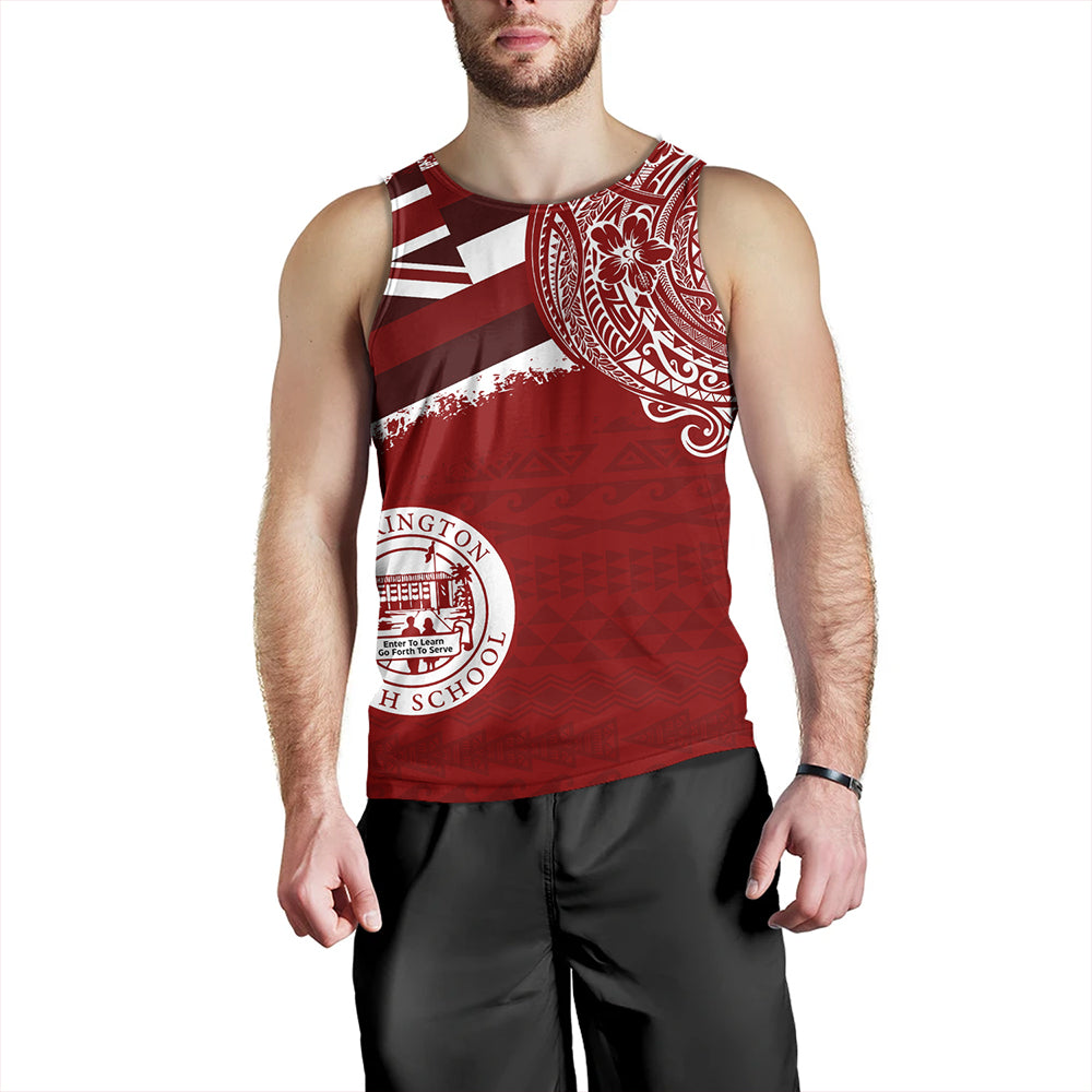 Hawaii Tank Top Farrington High School Flag With Crest Style