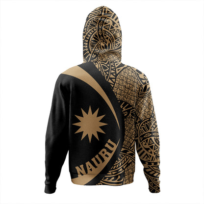 Nauru Hoodie Coat Of Arm Lauhala Gold Circle