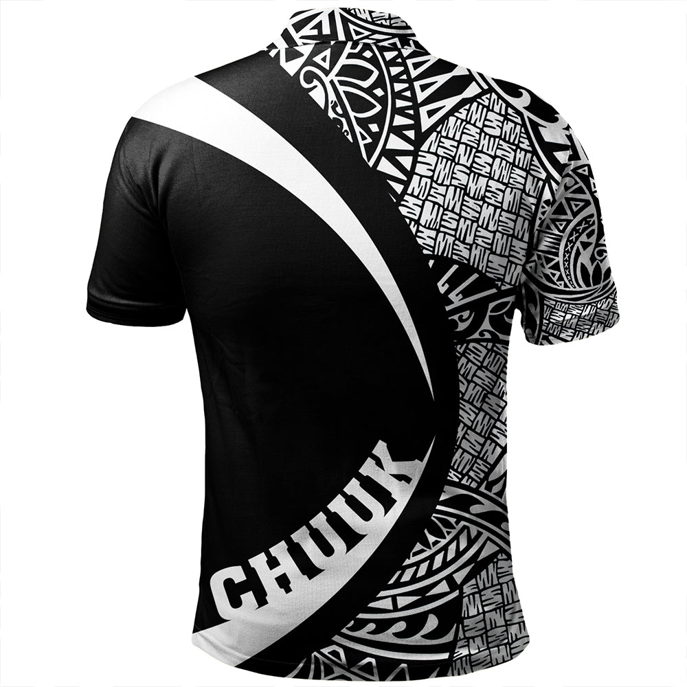 Chuuk Polo Shirt Coat Of Arm Lauhala White Circle