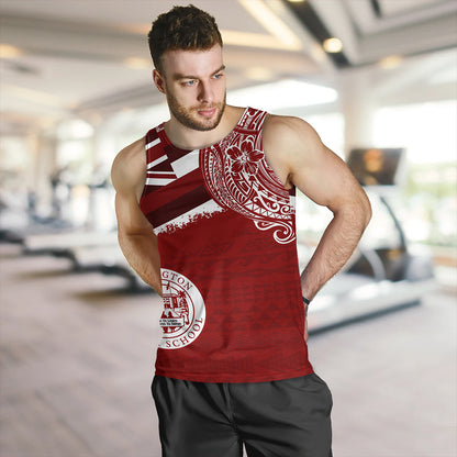 Hawaii Tank Top Farrington High School Flag With Crest Style